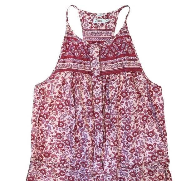 Faherty Adella Indian block print floral sleeveless jumpsuit size XS bohemian - Picture 10 of 14